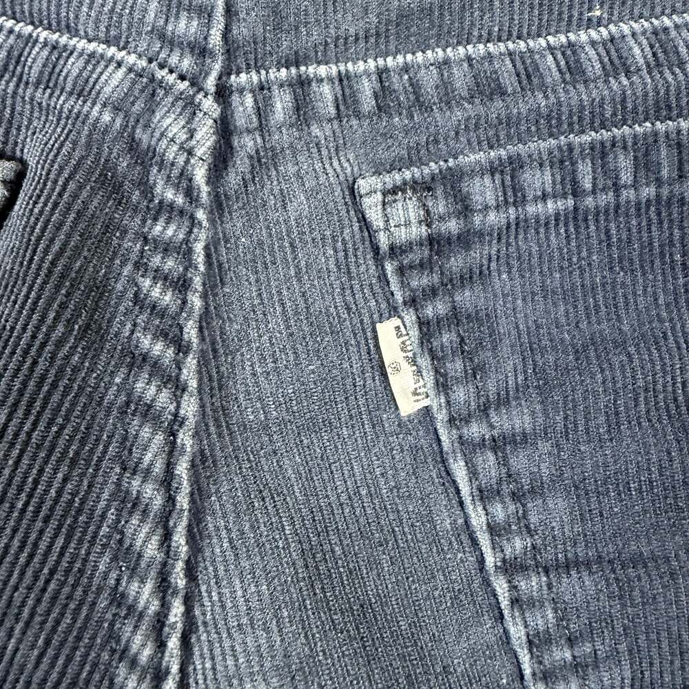 Vintage 80s Levis Pants Mens 30x32 Navy Blue Corduroy Talon Zipper - Picture 4 of 11